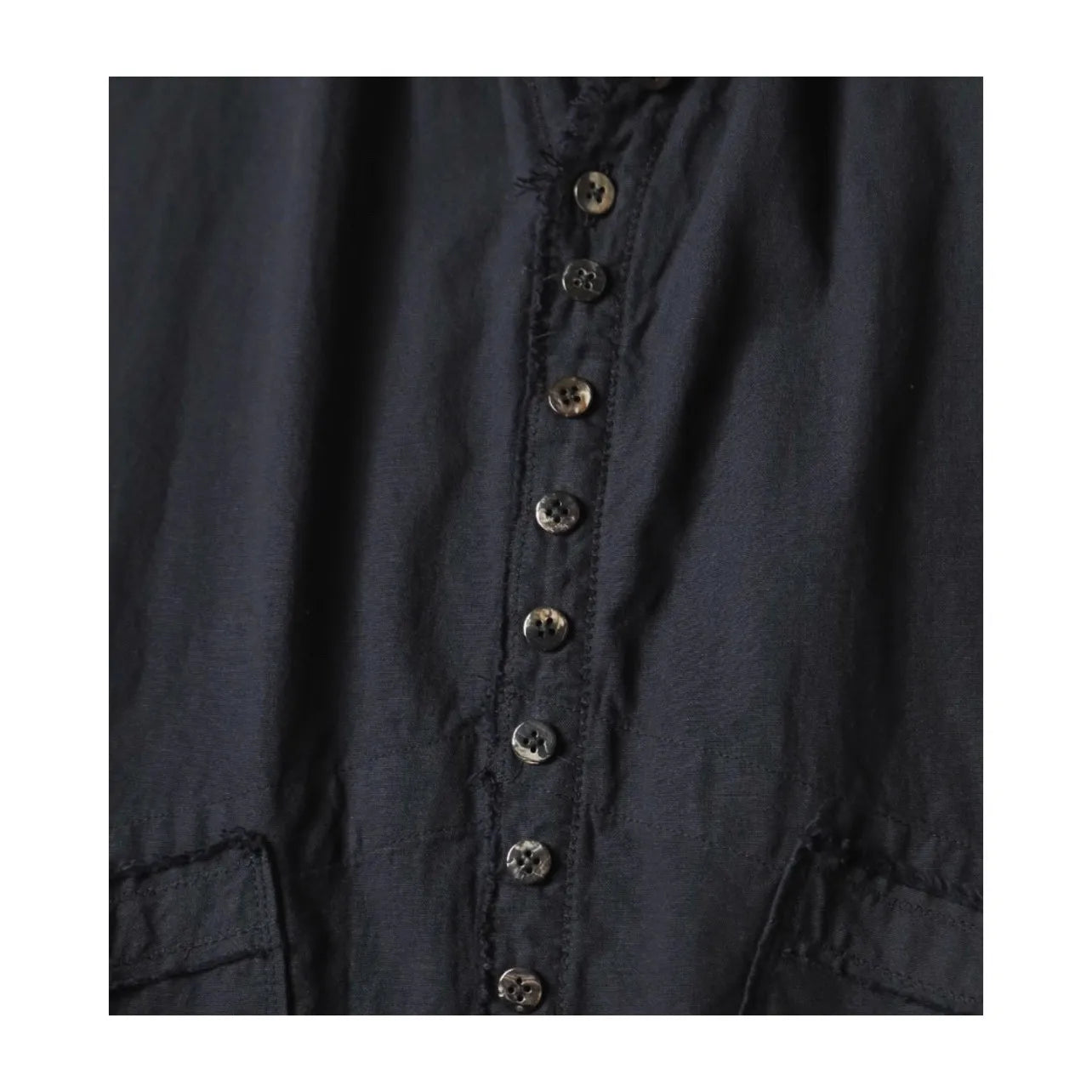25AW KAPITAL Hirata Kazuhiro Casual Cotton Linen Double Bag Irregular Breasted Loose Long Sleeved Shirt for Men